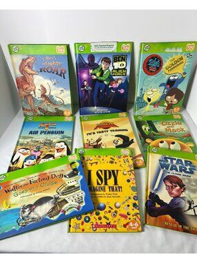 9 LeapFrog Tag Books I Spy Star Wars Kung Fu Panda Ben 10 Madagascar Lot